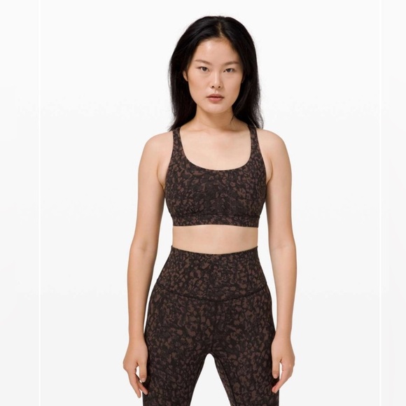 Lululemon Energy Bra Medium Support Wild Thing Camo Brown Earth Multi 6 S - Picture 2 of 10